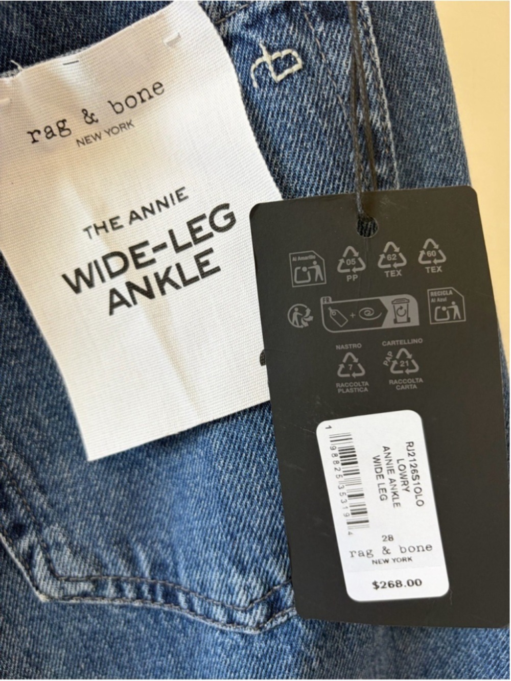 Rag and Bone Annie High Waist Ankle Wide Leg Jeans in Lowry - Picture 5 of 9